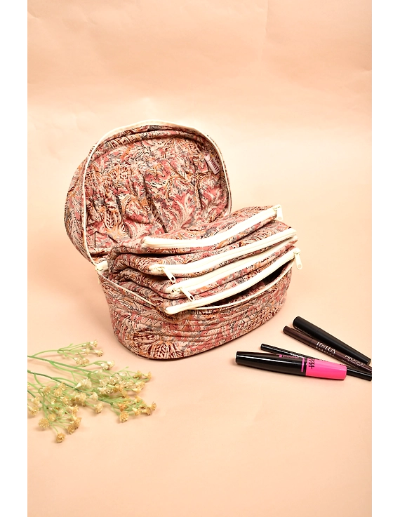 Kalamkari vanity case Pink : VKM01C-1