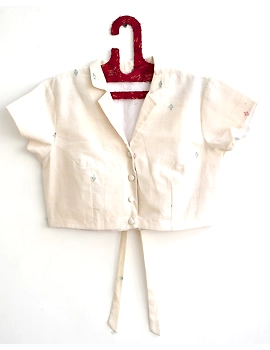 White Jamdhani Blouse With Back Ties-RB08C-M-3-sm