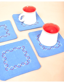 Table mat set, reversible table runner and hand embroidered journal gift box: STB01D-1-sm