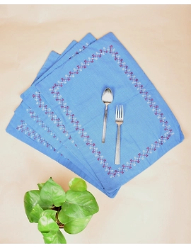 Table mat set, reversible table runner and hand embroidered journal gift box: STB01D-2-sm