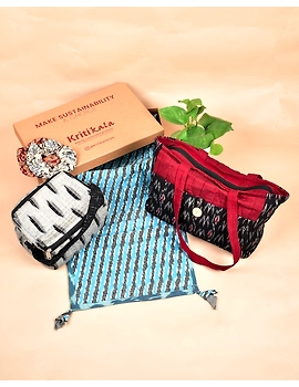 Purse, lunch bag, table runner and scrunchies gift box for women: STB01B-5-sm