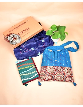 Stole, diary, bag and scrunchies gift box for women: STB01A-5-sm