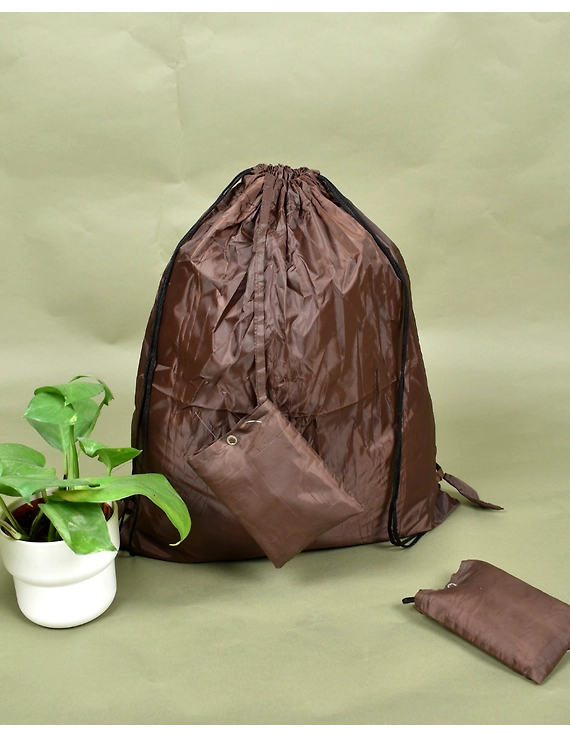 Eco-friendly Foldable Shopping Bag / Parachute Bag / Brown - MSK02AD-MSK02AD