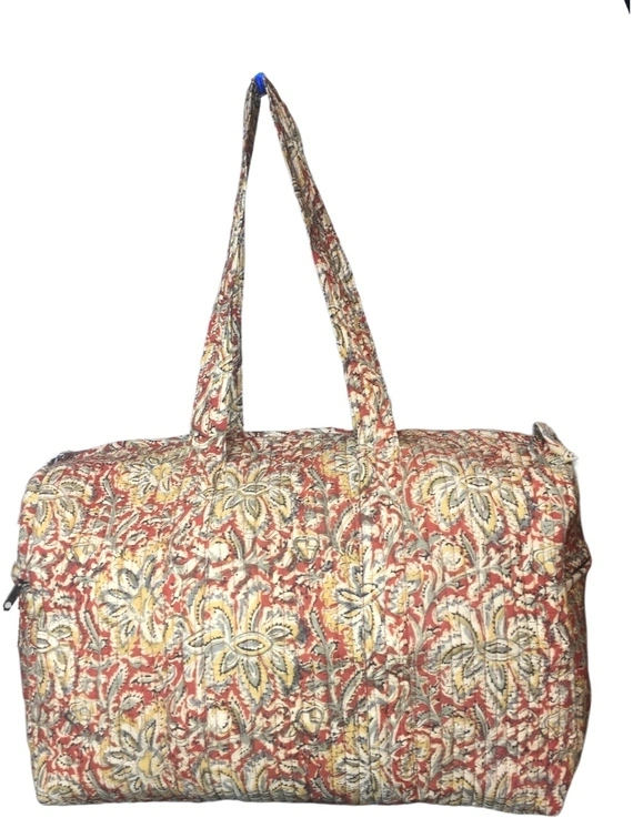 Overnight duffel bag in rust kalamkari : VBS02D-VBS02D
