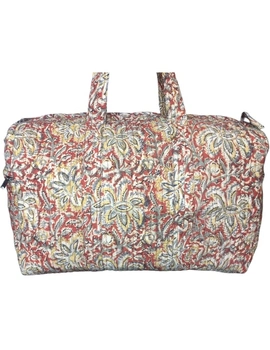Overnight duffel bag in rust kalamkari : VBS02D-1-sm