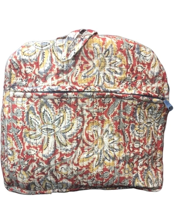 Overnight duffel bag in rust kalamkari : VBS02D-3