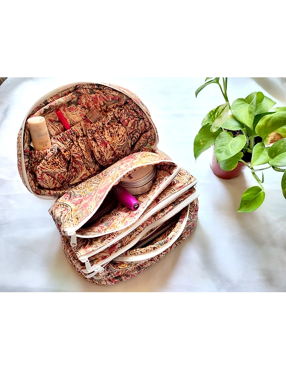 Kalamkari vanity case Pink : VKM01CD-8