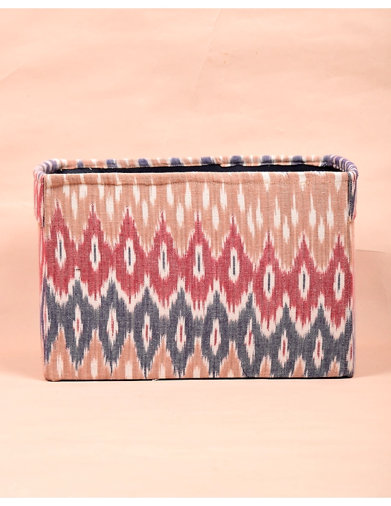 Foldable stationary basket in pink ikat: STF01BD-1