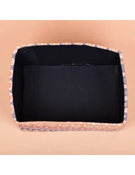 Foldable stationary basket in pink ikat: STF01BD-4-sm