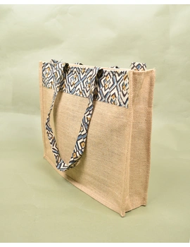 Classic Jute Bag With a Kalamkari Design : JBB02A-1-sm
