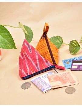 Small coin purse in pink cotton fabric : MSC04H-1-sm