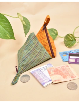 Small coin purse in green cotton fabric : MSC04J-1-sm