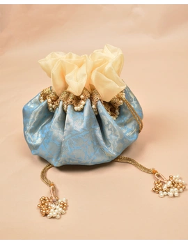 Blue Silk Potli Bag : MSP03A-MSP03A-sm