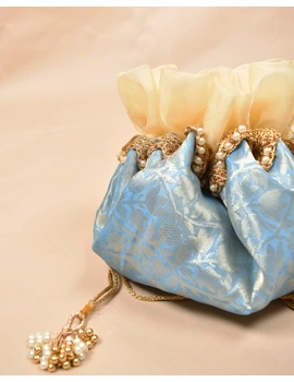 Blue Silk Potli Bag : MSP03A-2-sm