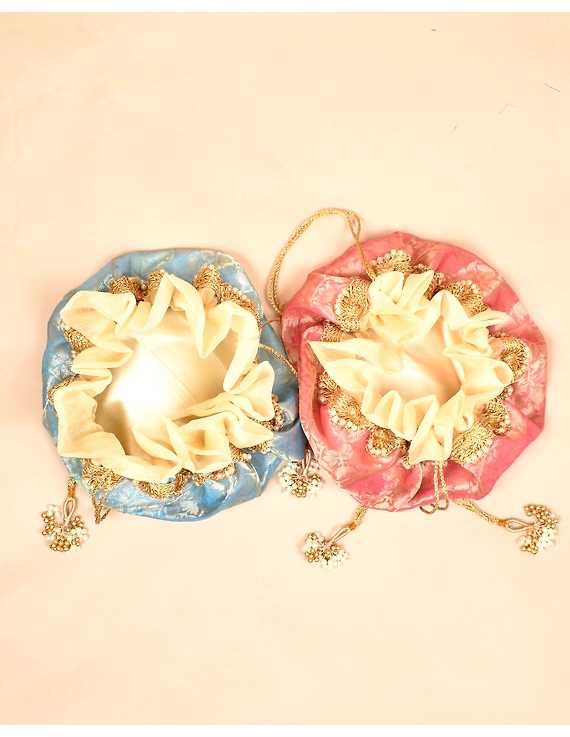 Blue Silk Potli Bag : MSP03A-4
