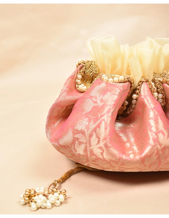 Pink Silk Potli Bag : MSP03B-1
