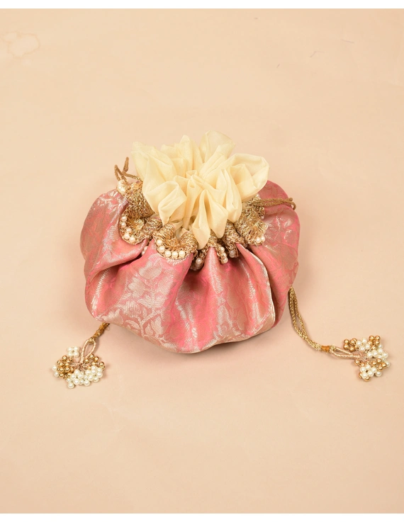 Pink Silk Potli Bag : MSP03B-MSP03B