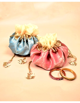 Pink Silk Potli Bag : MSP03B-3-sm