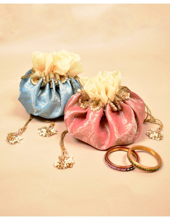 Pink Silk Potli Bag : MSP03B-3