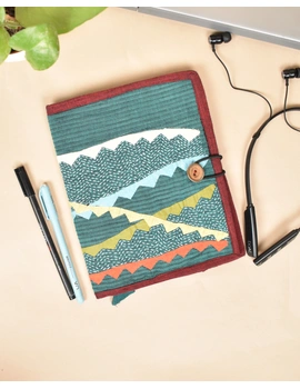 Hand embroidered diary sleeve with journal - STJ07-STJg07A-sm
