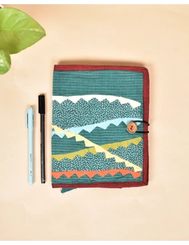 Hand embroidered diary sleeve with journal - STJ07-1-sm