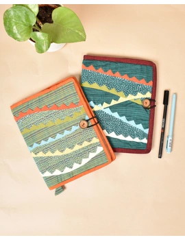 Hand embroidered diary sleeve with journal - STJ06-4-sm