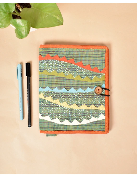 Hand embroidered diary sleeve with journal - STJ06-STJg06B