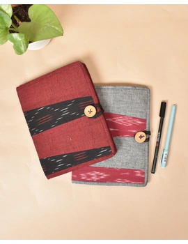 Reusable diary sleeve with diary - Grey : STJ05-Handmade-2-sm