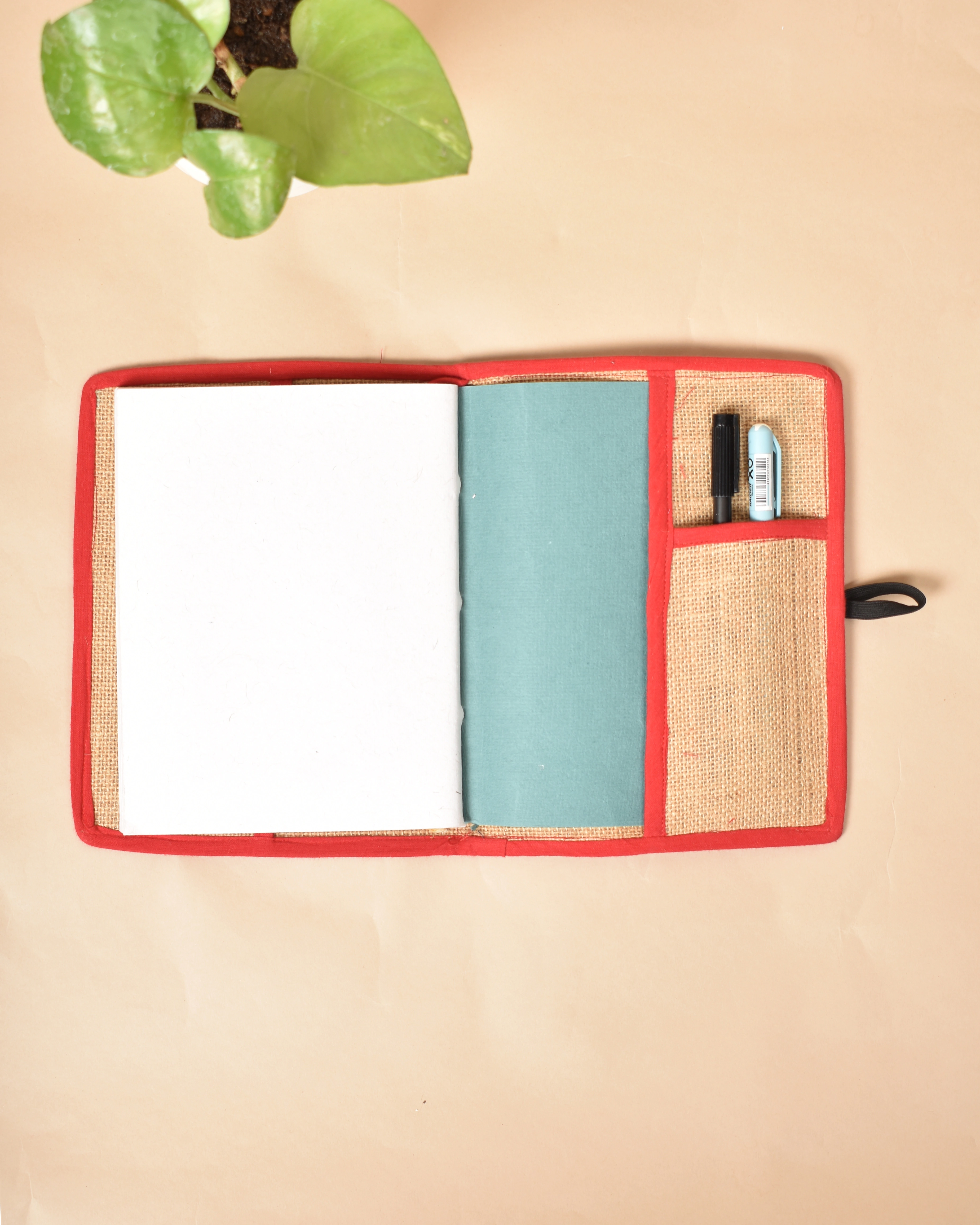Reusable diary sleeve with diary - red : STJ01-Ruled-3