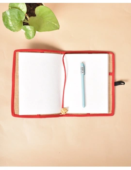Reusable diary sleeve with diary - red : STJ01-Handmade-4-sm