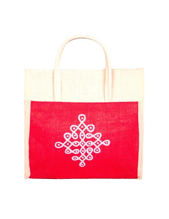 RED JUTE LUNCH BAG: MSL01D-MSL01D