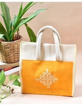 YELLOW JUTE LUNCH BAG: MSL03D-1-sm