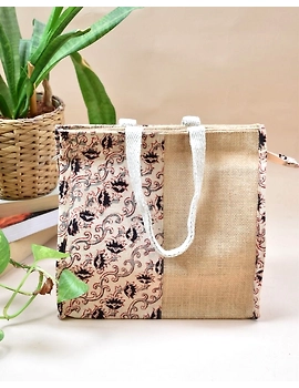 BLACK KALAMKARI AND JUTE LUNCH BAG: MSL04AD-MSL04D-sm