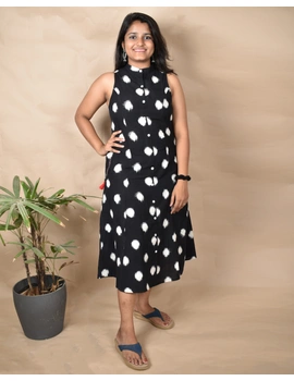 A LINE BLACK DOUBLE IKAT DRESS WITH EMBROIDERED POCKETS : LD310C-LD310C-XXL-sm