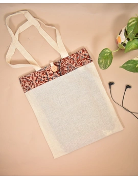 Kalamkari and White Cotton Shopping bags - KKB01A-KKB01A-sm