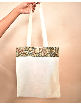 Kalamkari and kora Cotton Shopping bags - KKB01C-2-sm