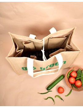Jute Vegetable Bag / Jute Grocery Bags : MSV04D-6-sm
