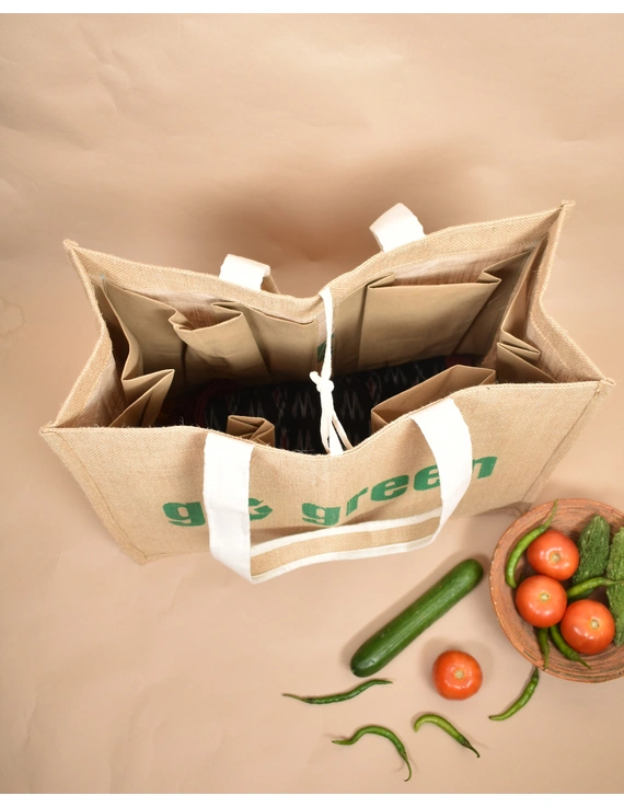 Jute Vegetable Bag / Jute Grocery Bags : MSV04D-6