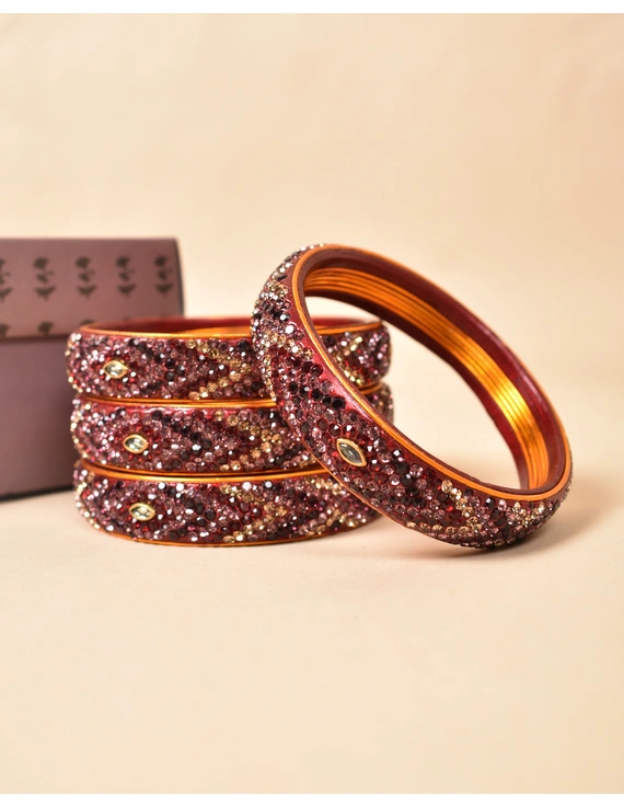 Pair of broad bangles in maroon and pink tones: CC05MR-CC05MR08