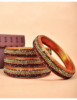 Pair of broad bangles in multicolour tones: PL05GO-PL05GO08-sm