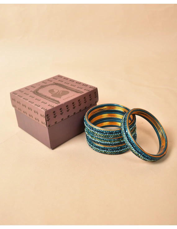 Pair of broad bangles in blue tones: PL05SG-2-8-1