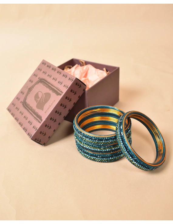 Pair of broad bangles in blue tones: PL05SG-2-8-2