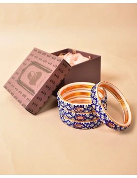 Pair of broad bangles in white and blue tones: SJ05WH-2-8-1-sm
