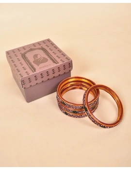 Pair of Hyderabadi lac bangles in pink and green tones: SL03MR-2-06-1-sm