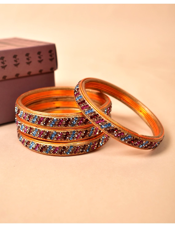 Pair of lac bangles in multicolour tones: TC03GO-TC03GO08