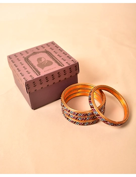Pair of lac bangles in multicolour tones: TC03GO-2-8-2-sm