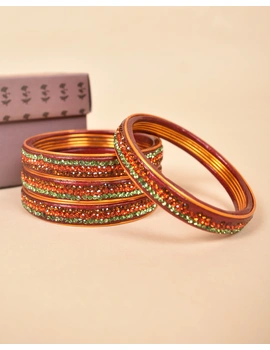 Pair of traditional lac bangles in pink and gold tones: TL03MRA-TL03MRA08-sm