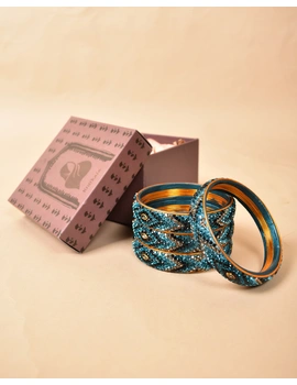 Pair of broad bangles in blue and black tones: CC05SG-2-8-1-sm