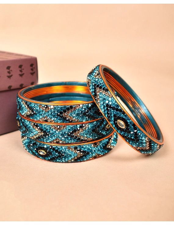 Pair of broad bangles in blue and black tones: CC05SG-CC05SG08