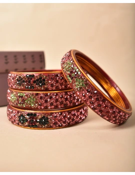 Pair of broad bangles in maroon and pink tones: FG05MR-FG05MR08-sm